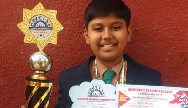 Kavish Sanghavi 2 Gold medals and 2 Bronze medals at the Inter School Roller Speed Skating Championship 2019