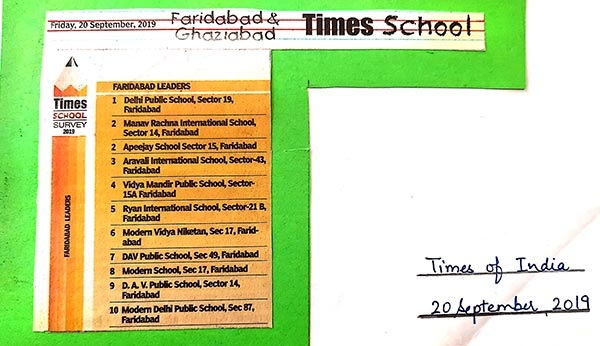 Times School Survey For 2019 - Ryan International School Faridabad