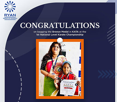 Ms. Grisha Kotian clinching the Bronze Medal in KATA at the 1st National Level Karate Championship!
