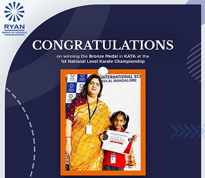 Rithi Rathin's achievement of securing the Bronze medal in KATA at the 1st National Level Karate Championship is noteworthy.