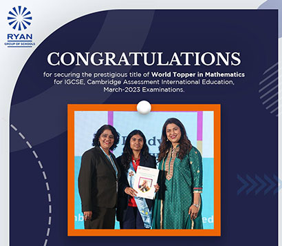 Ms. Tanvi Vishal Mundhe has achieved the prestigious title of "World Topper in Mathematics"