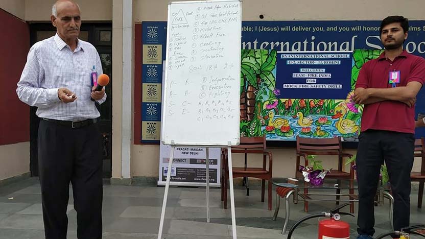 Mock Fire Safety Drill  -Ryan International School Rohini Sector 11 G2, Delhi