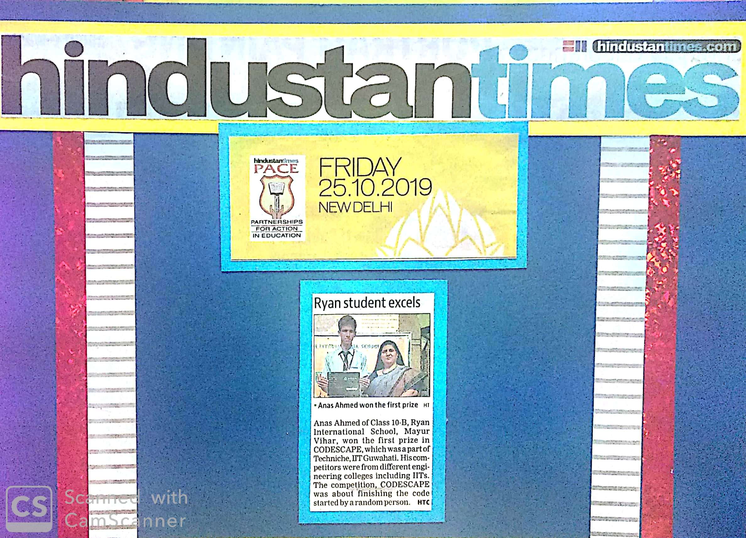 CODESCAPE’ - Hindustan Times - Ryan International School Mayur Vihar, Delhi