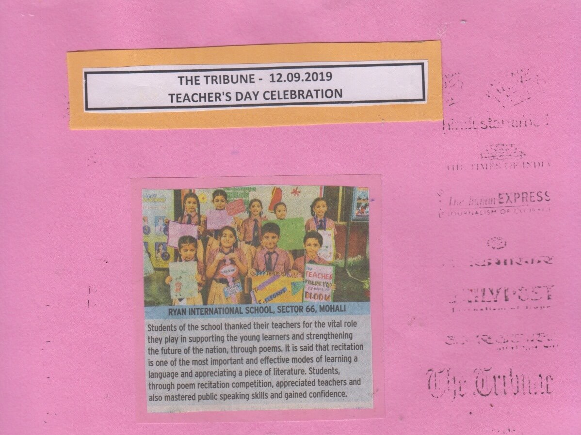 Teacher’s Day Celebration - Ryan International School, Mohali