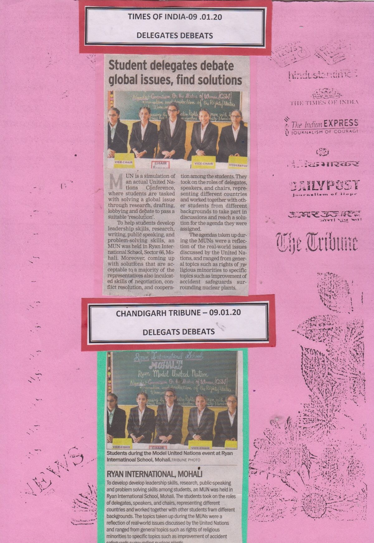 Delegates Debeats - Ryan International School - Mohali